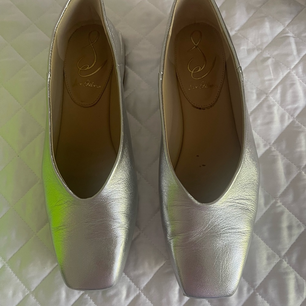 Sam Edelman Silver Square Toe Flat - image 1